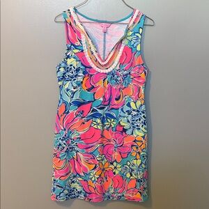 Lilly Pulitzer Colorful Floral Mini Dress - Pink, Blue, Coral